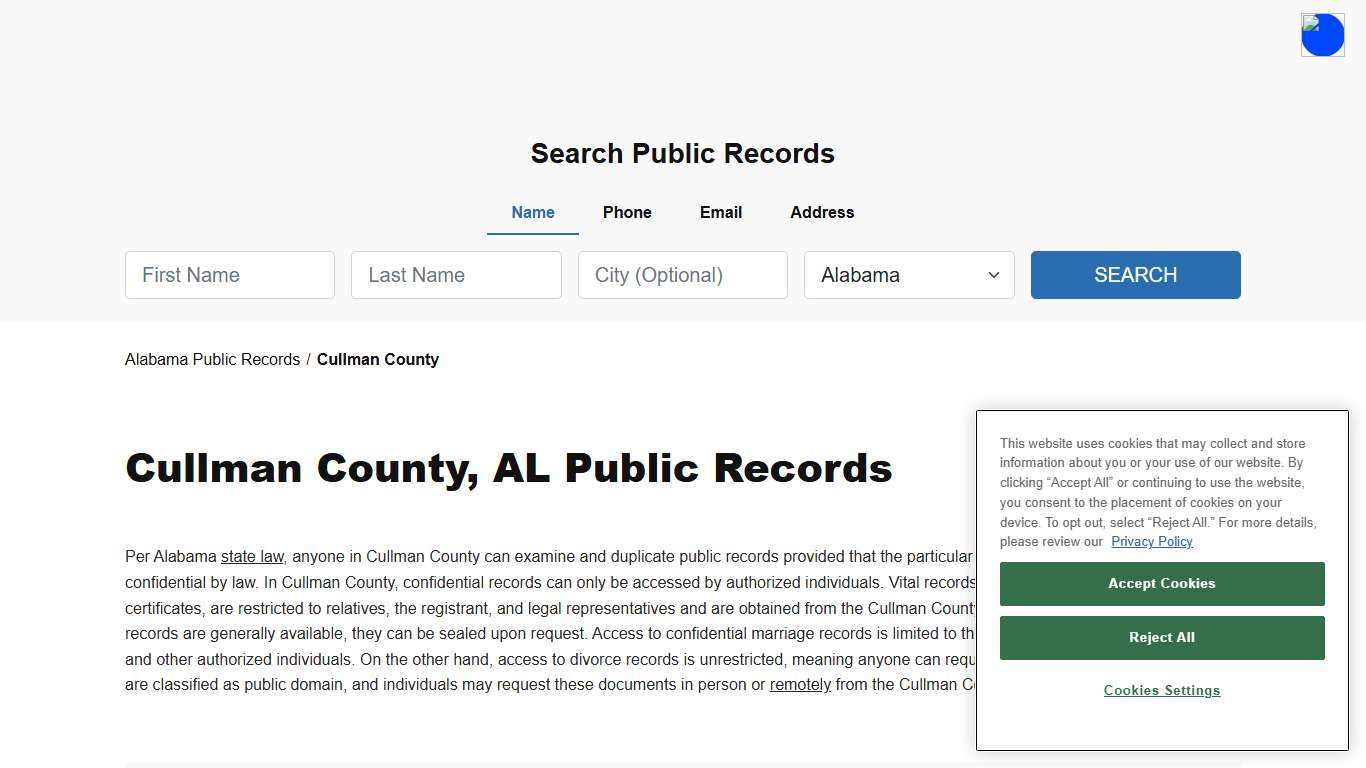 Cullman County, AL Public Court, Arrest and Inmate Records - ThePublicIndex