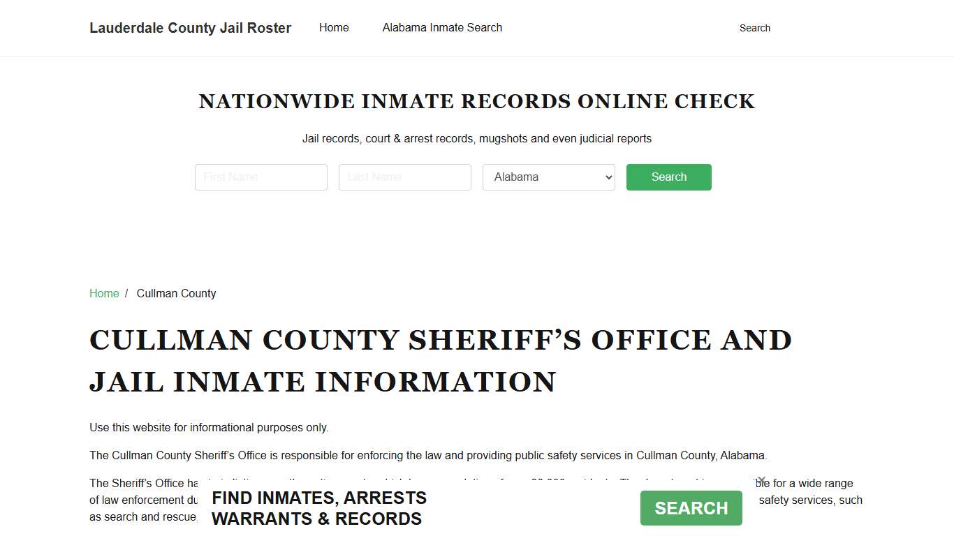 Cullman County Sheriff, AL, Jail Inmate Search, Recent Arrests