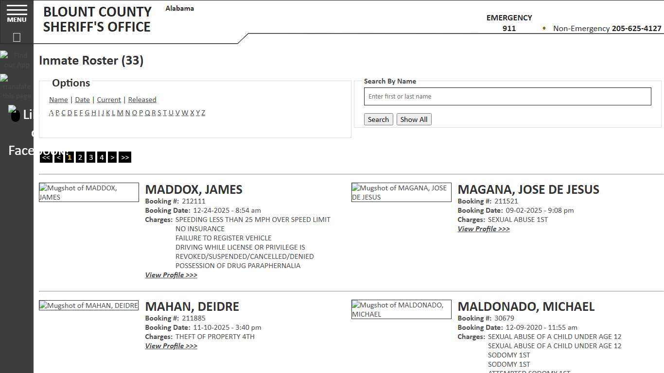 Inmate Roster - Current Inmates Alpha M - Blount County Sheriff AL